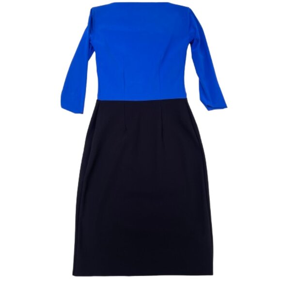 CHIARA BONI KATY CREPE KEYHOLE COLORBLOCK DRESS IT42 - Picture 6 of 9
